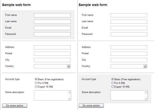 Beautiful Forms  Design Style make it work with PHP  