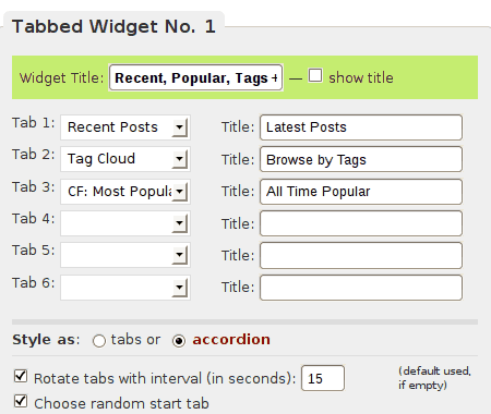 tabbed based interface