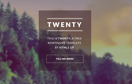 Twenty: A Sweet, Minimal HTML Template