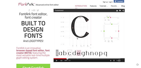 FontArk - Advanced online font editor, font creator