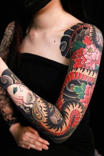 traditional japanese tattoo nure-onna tattoo