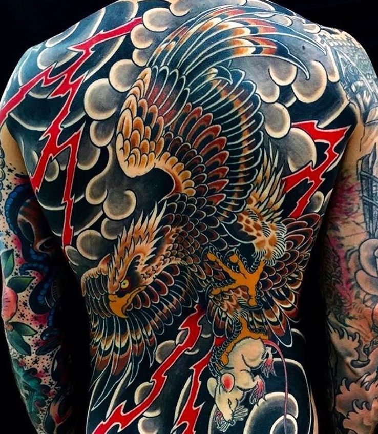 American traditional tattoos with Japanese style background   rTattooDesigns
