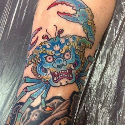 traditional japanese tattoo crab tattoo