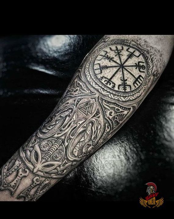 nordic tattoo viking compass tattoo