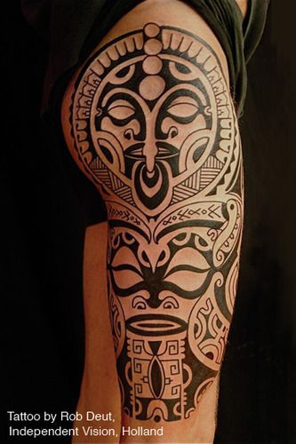 traditional polynesian tattoo tiki totem tattoo