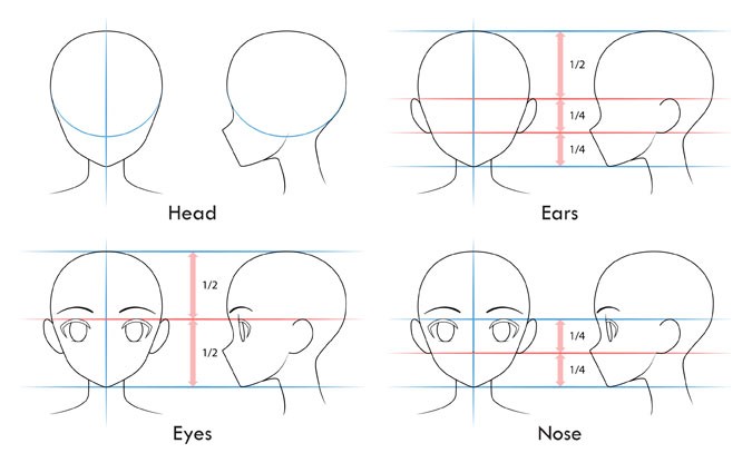 How To Draw Anime Girl Faces Step by Step Drawing Guide by Desibell   DragoArt